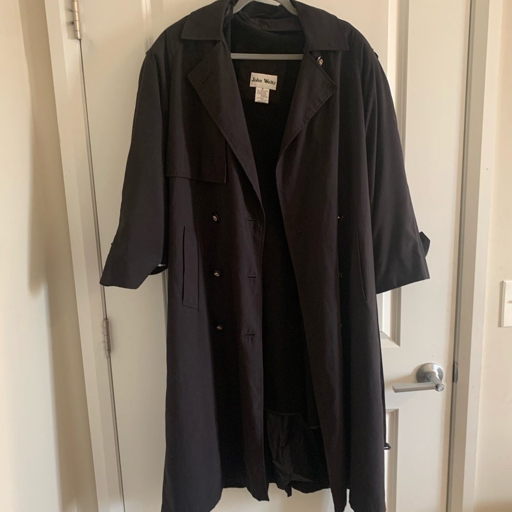 - John Weitz Coat Full Length Black Coat Size 8P